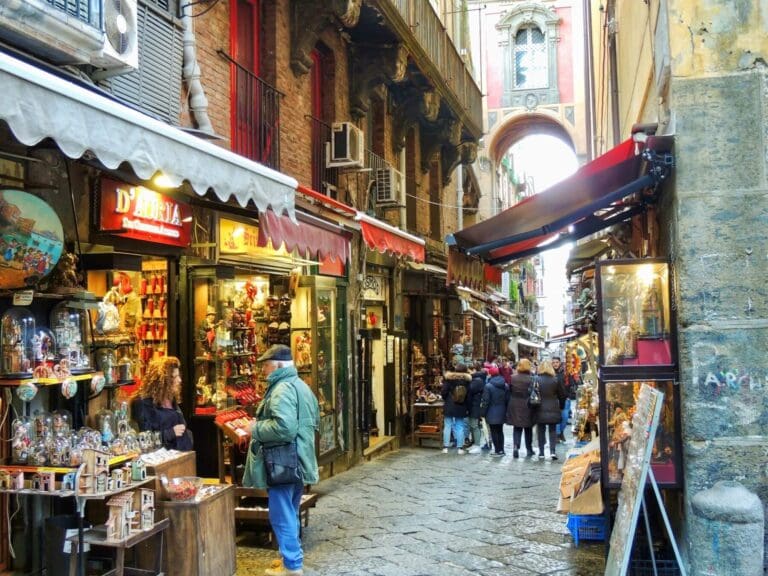 presepe shops on san gregorio armeno in naples