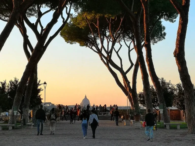 the view from the garden of oranges on the aventine hill is one of the best in Rome.