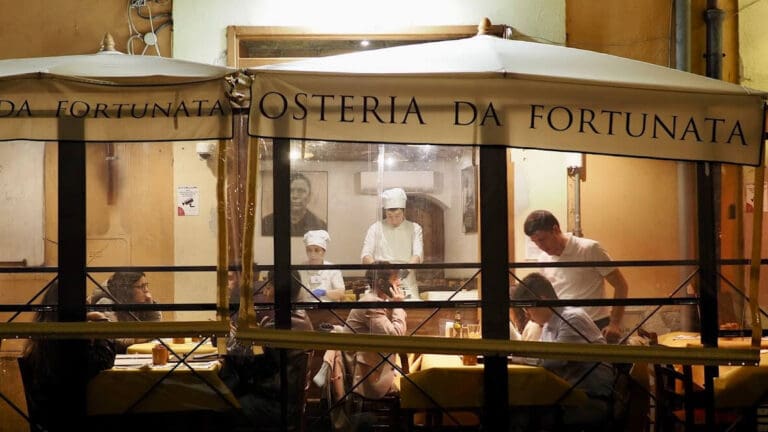 a view of osteria da fortunata in rome