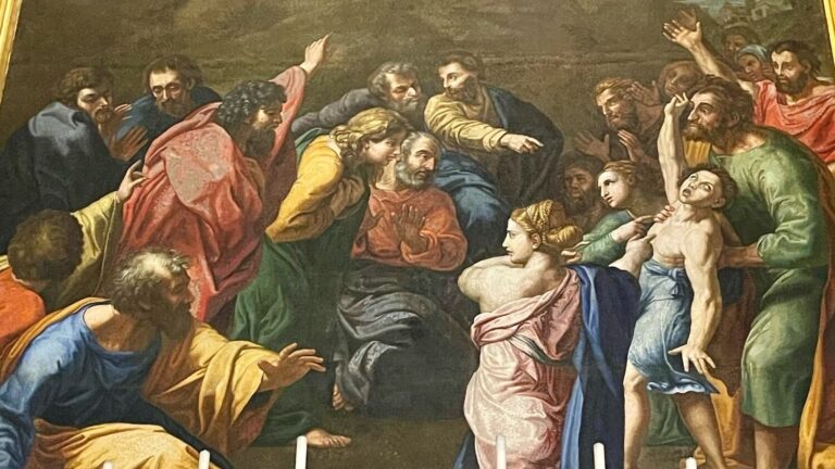 a mosaic copy of raphael's transfiguration in st peters