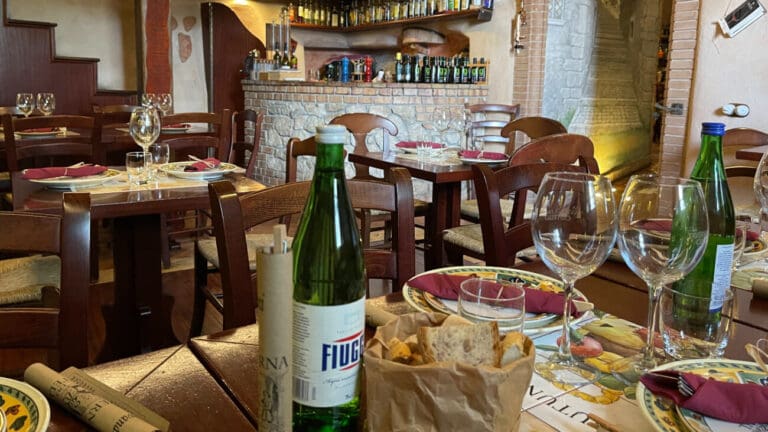 a restaurant table in rome ready for service