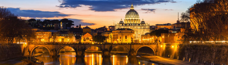panorama of rome at night