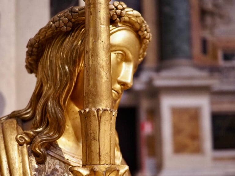 an elaborate candlestick in santa maria maggiore in rome