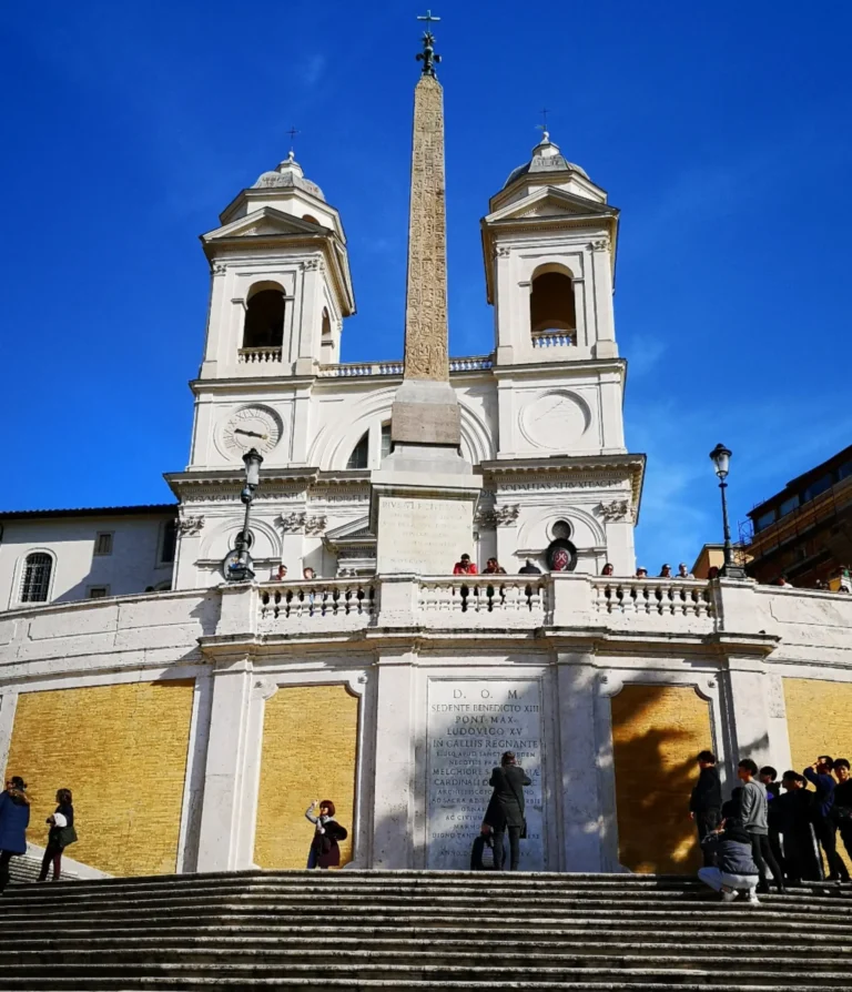a view of the azaleas on the spanish steps in rome