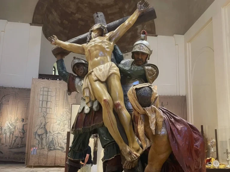 a processional statue ready for easter in trapani