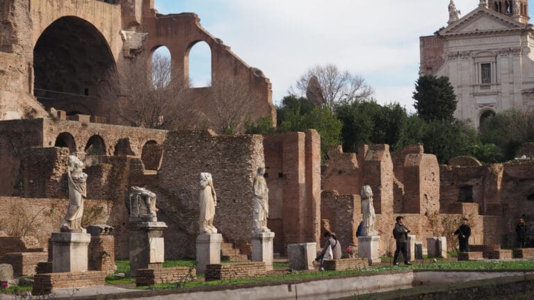 the house of the vestal virgins in the roman forum