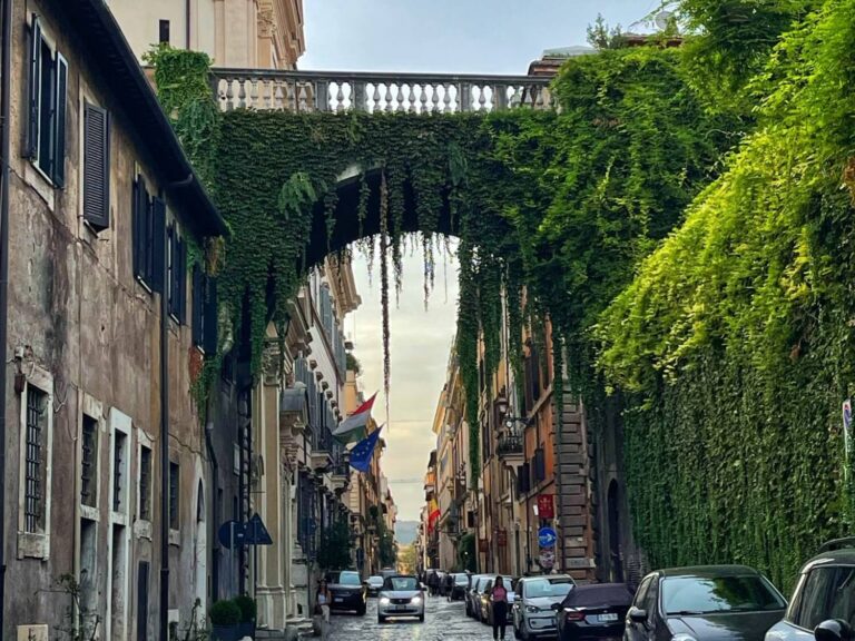 the arch of the farnese on via giulia in rome