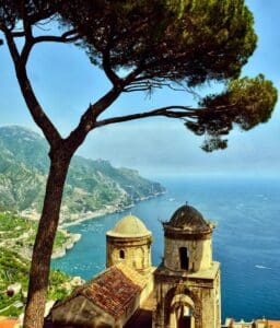 view over ravello on the amalfi coast