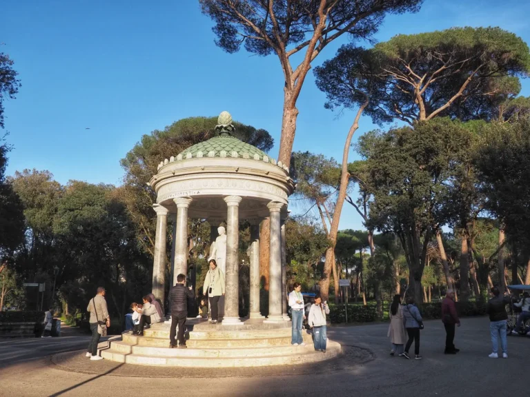 the villa borghese temple in spring