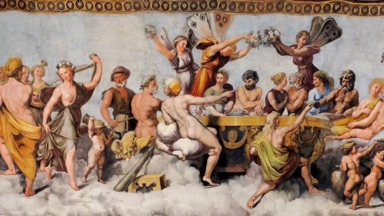 detail from villa farnesina frescoes in rome