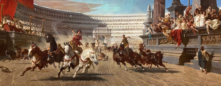 The Chariot Race by Alexander von Wagner in Manchester art gallery