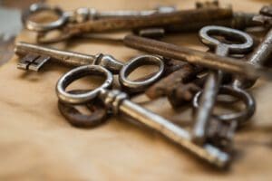 an antique bunch of keys