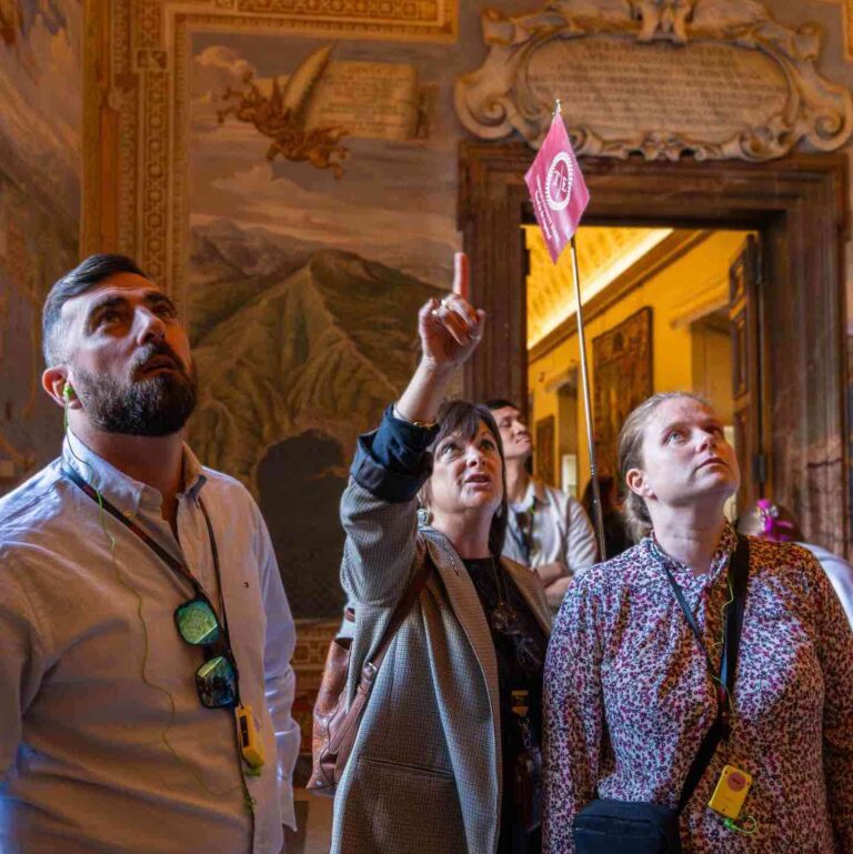 Gracelyn shows guests around the Vatican on a Through Eternity Tour