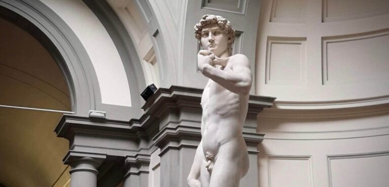 michelangelo's david in the accademia gallery in florence