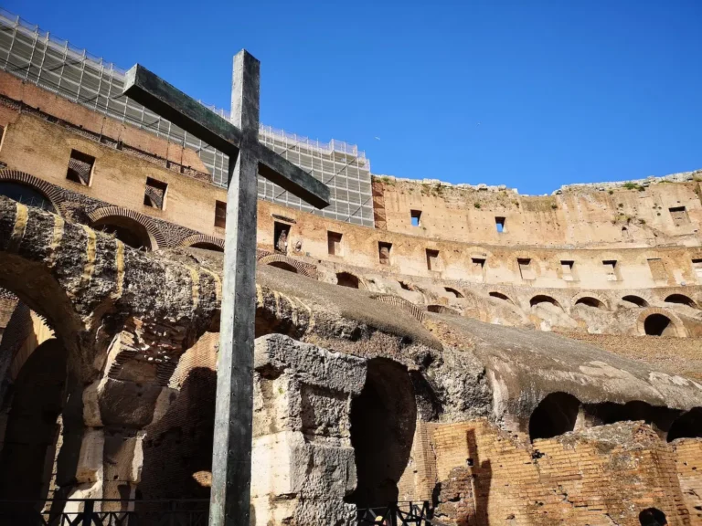 the cross in the colosseum for the via crucis