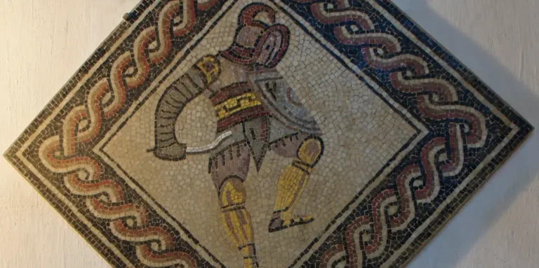 thraex mosaic from a roman house in rheims