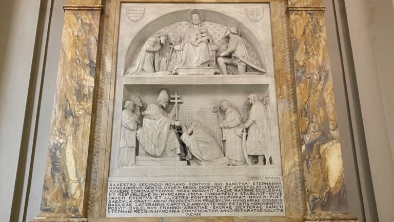 the sweating cenotpaph of pope silvester in san giovanni in laterano