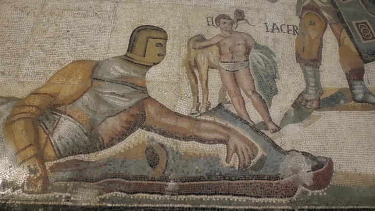 a defeated secutor from the borghese mosaic