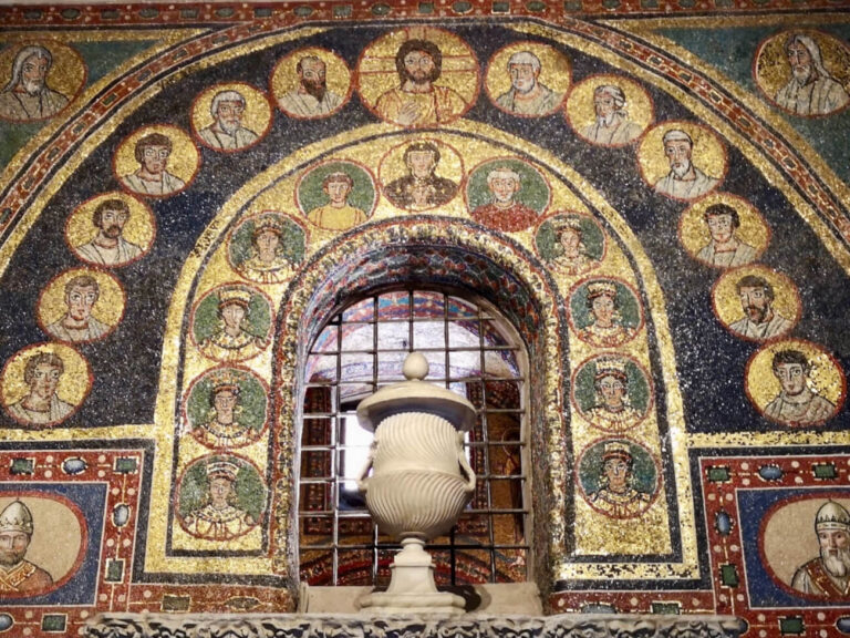 a detail from the exterior of saint zeno's chapel in santa prassede