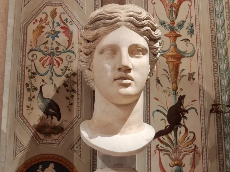 an ancient sculpture in the borghese gallery in rome