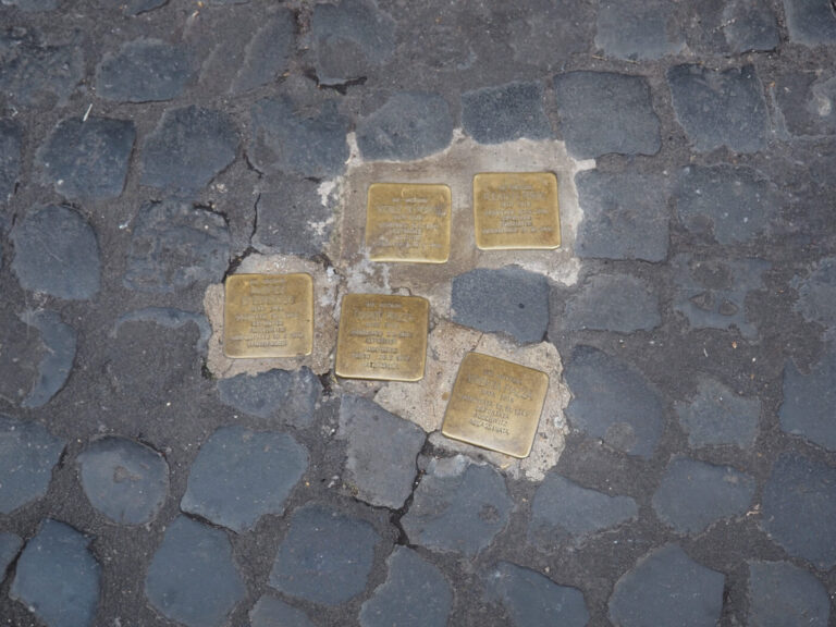stolpersteine commemorate the murder of rome's jewish population during the holocaust