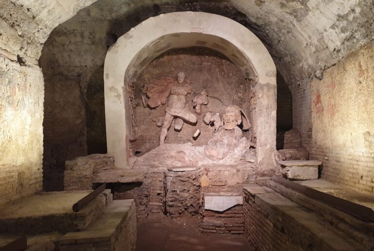 The Spelaeum of the Mithraeum of santa prisca in rome