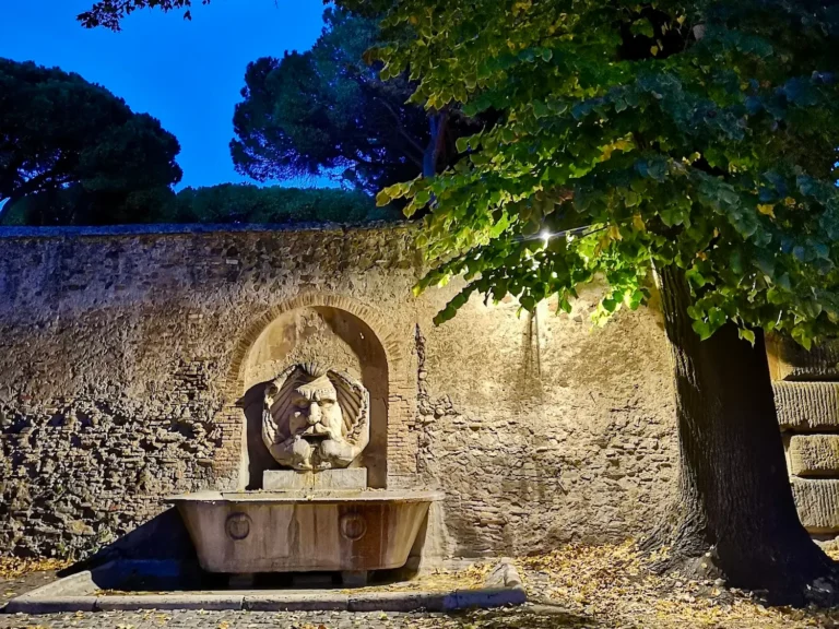 the fontana del mascherone fountain on the aventine hill in rome