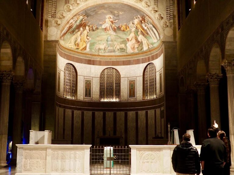 the interior of santa sabina on the aventine hill in rome